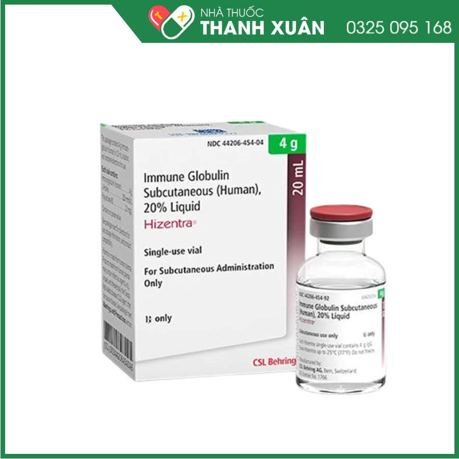 Hizentra 4g/20ml điều trị thay thế trong hội chứng suy giảm miễn dịch nguyên phát, liệu pháp điều hòa miễn dịch
